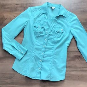 Express Button Down Mint Colored Blouse